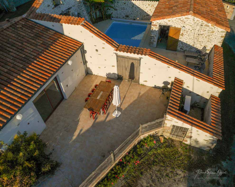 Photo aérienne du gîte