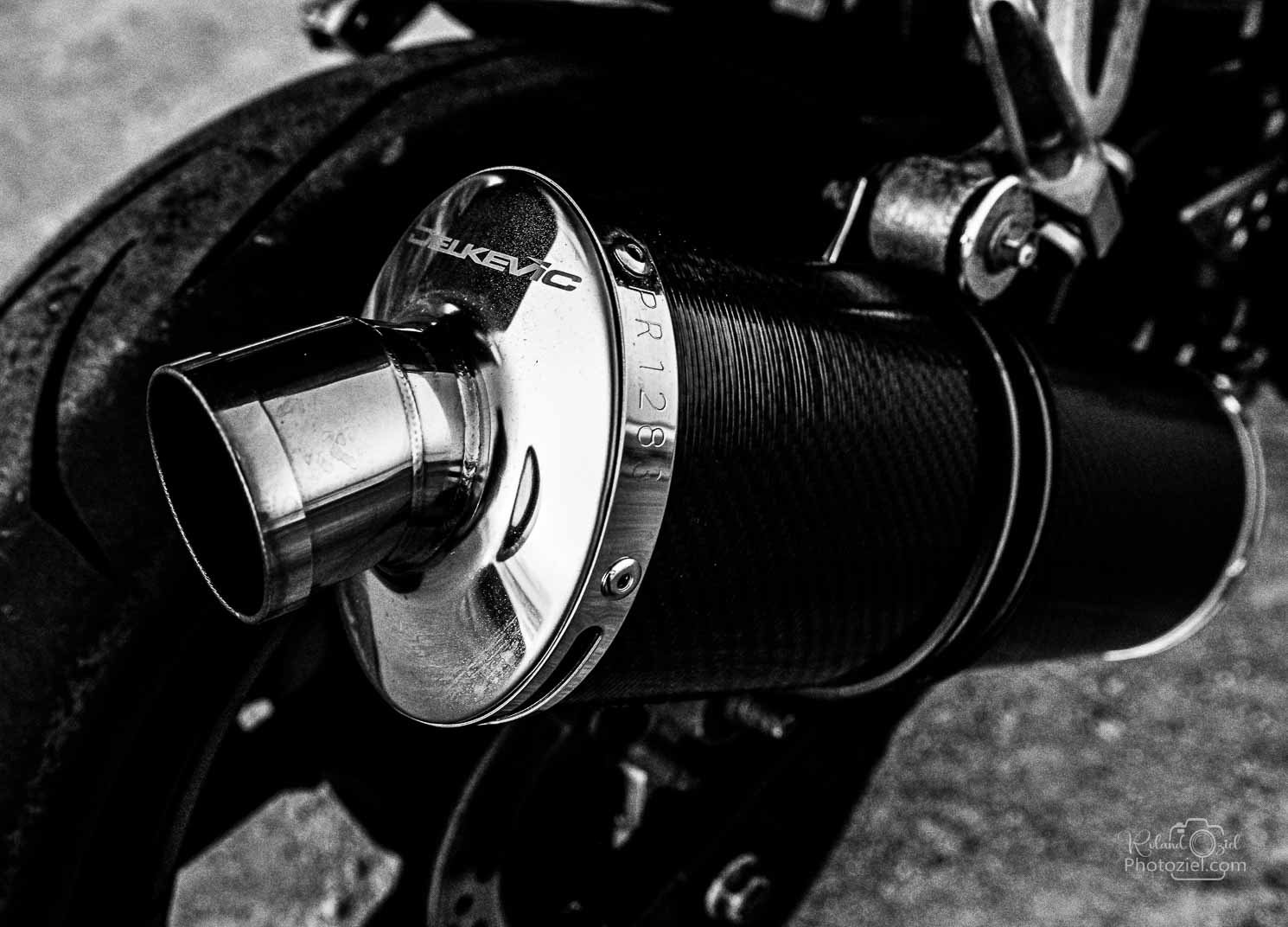 Shooting photo pot d&apos;échapement de la moto