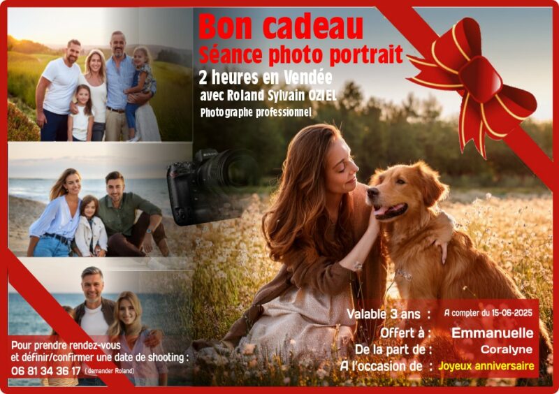 Carte cadeau shooting photo portrait